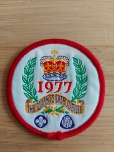 UK Scouting The Queens Silver Jubilee 1977 Uniform Blanket Badge  - Bild 1 von 2