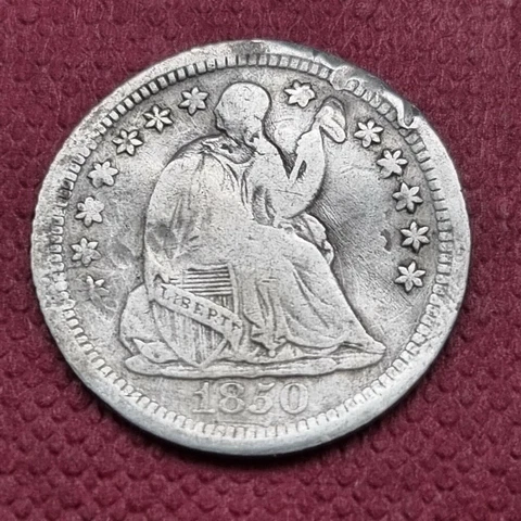 1850 O Seated Liberty Half Dime 5c High Grade XF Details #44668 Cover