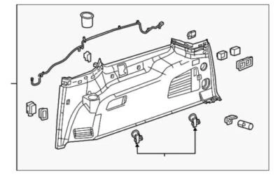 Panel de ajuste trasero inferior cuarto lado derecho Chevrolet GM 2015-2020 23407837 genuino Foto 1 de 2