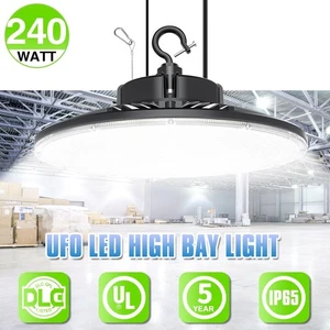 DLC 240W LED UFO High Bay Light Commercial & Industrial Warehouse Lamp 33600LM - Picture 1 of 13