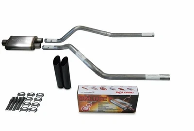 GMC Jimmy 92-94 2.5" Dual Exhaust Kits Cherry Bomb Salute Black Tips - Image 1 of 4