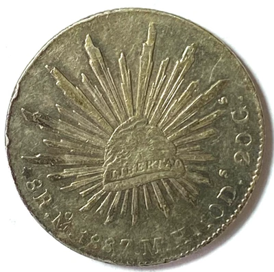 1887 Mo MH 8R Mexico First Republic Silver Eight Reales - Image 1 of 2