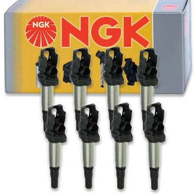 8 pc NGK Ignition Coils for 2004-2017 BMW X5 4.4L 4.8L V8 Spark Plug Wire ja - Image 1 of 4
