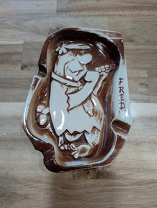 Vintage 1961 Fred Flintstone Golfer Ceramic Ashtray By Arrow Houseware - Picture 1 of 5
