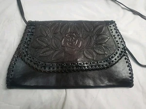 American West Schultertasche Leder dunkelbraun gebraucht - Bild 1 von 9