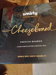 Smirly Premium Bambus Käsebrett und Wurstwaren Platte & Servierutensilien - Bild 1 von 2