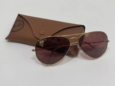 Ray-Ban RB3025 авиатор большой металлический 62 мм золото поляризованный коричневый объектив - подлинный - Изображение 1 из 4