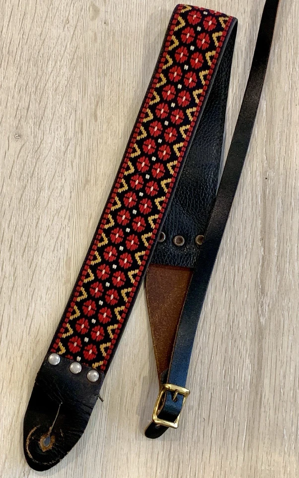 Correa de guitarra tejida Ventura Bruno & Son años 60 rara de colección hecha en EE. UU. Foto 1 de 3