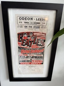 SUPER RARE - BEATLES Original 1963 LEEDS HANDBILL , Professionally Linen-backed - Picture 1 of 8