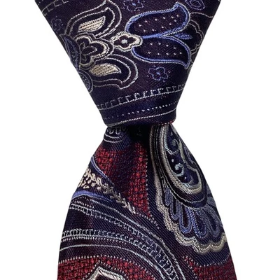 JOS. A. Corbata de diseñador BANK Signature Collection seda XL azul/rojo usada en excelente estado Foto 1 de 3