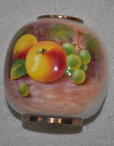 Royal Worcester Fallen Fruit Vase signiert rund bauchig NACHLASS Vintage - Bild 1 von 11