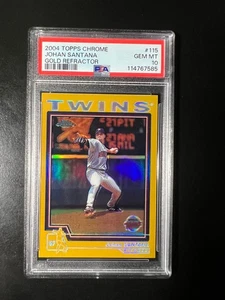 2004 Topps Chrome Gold Refractor #115 Johan Santana PSA 10 POP 1 - Picture 1 of 2