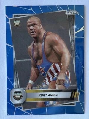 2025 Topps Chrome WWE Legends Kurt Angle /150 Blue Refractor #8 - Image 1 of 2
