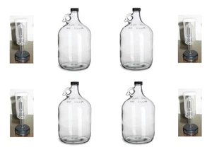 4 JARRAS DE VASO DE 1 GALÓN + CERRADURAS DE AIRE PARA HACER CERVEZA CASERA KITS DE ELABORACIÓN DE VINO LUNA - Imagen 1 de 5