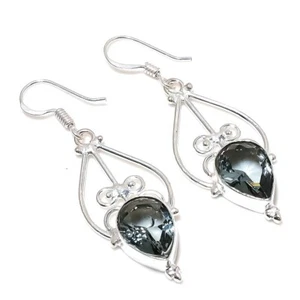 Alexandrite Gemstone Handmade 925 Starling Silver Jewelry Earring Size 2" - Picture 1 of 1