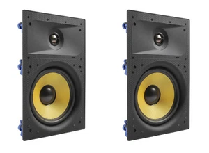 2er-Pack TDX 8 Zoll 2-Wege In Wand Heimkino Surround Sound Lautsprecher Flush Weiß Paar - Bild 1 von 11