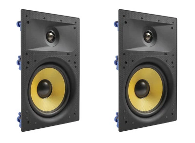2 Pack TDX 8" 2-Way In Wall Home Theater Surround Sound Speaker Flush White Pair