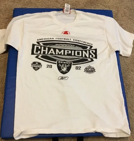 VTG NFL 2002 Oakland Raiders AFC Conference Champions Shirt Mens Sz Medium Cover