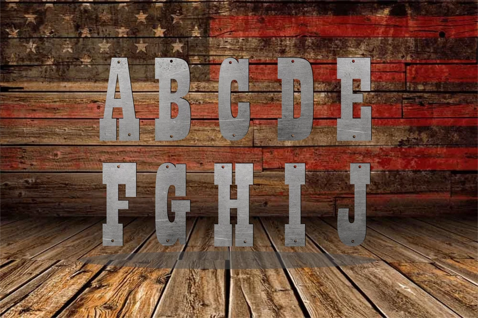 Western Barn Raw Steel Metal Letters & Numbers 6inch Modern Antique Rustic Décor - Image 1 of 4