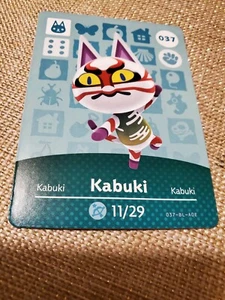 Animal Crossing Amiibo Card Kabuki #037 Series 1 FREE SHIPPING - Picture 1 of 2