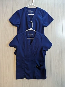Two Grey's Anatomy By Barco Women's Scrub Top Size XS Blue Medical - Picture 1 of 6