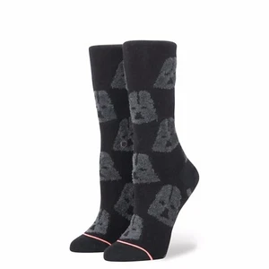 NWT WOMENS STANCE COZY VADER SOCKS $20 M (8-10.5) black star wars - Picture 1 of 3