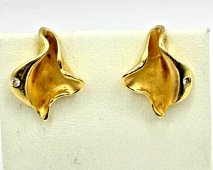 Ohrstecker mit Brillant 0,01 ct. im tollem Design 14K 585er Gelbgold - Bild 1 von 4