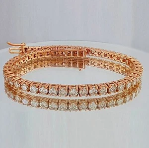 5.0 Carat E-F/VS1-VS2 Lab-Created Round Diamond Tennis Bracelet in 14k Rose Gold - Picture 1 of 6