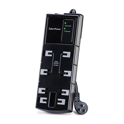 CyberPower CSB806 Essential 8-Outlets NEMA 5-15R Surge Suppressor 6FT Cord 1800J - Image 1 of 3