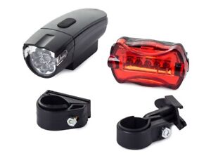 Bicycle Front 8 LED And Rear 5 LED Lights With Brackets
