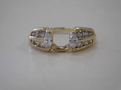 NEW 14K Yellow Gold 3/4 Ct Marquise Diamond Ring Enhancer Wrap Size 5.5, 3.8g - Image 1 of 4