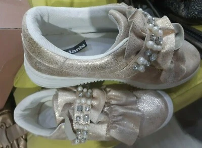 Sneakers lurex argento o oro con perle e strass 38 o 39 - Immagine 1 di 4