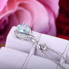 Pear Cut Cubic Zircon 925 Silver Necklace Pendant Elegant Anniversary Jewelry