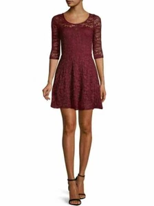 Material Girl Lace Illusion Skater Dress Size L (Orig $59.50) - Picture 1 of 5