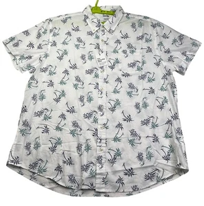 Sonoma The Everyday Shirt - Short Sleeve Button Up - White Palm Trees - Men's 2X - Picture 1 of 5