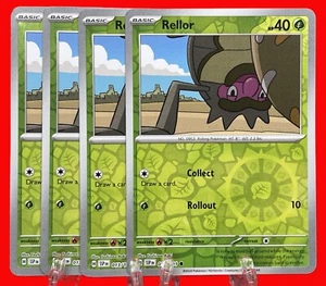 4x Pokémon TCG Rellor 013/191 Surging Sparks Reverse Holo English 2024 NM - Picture 1 of 2