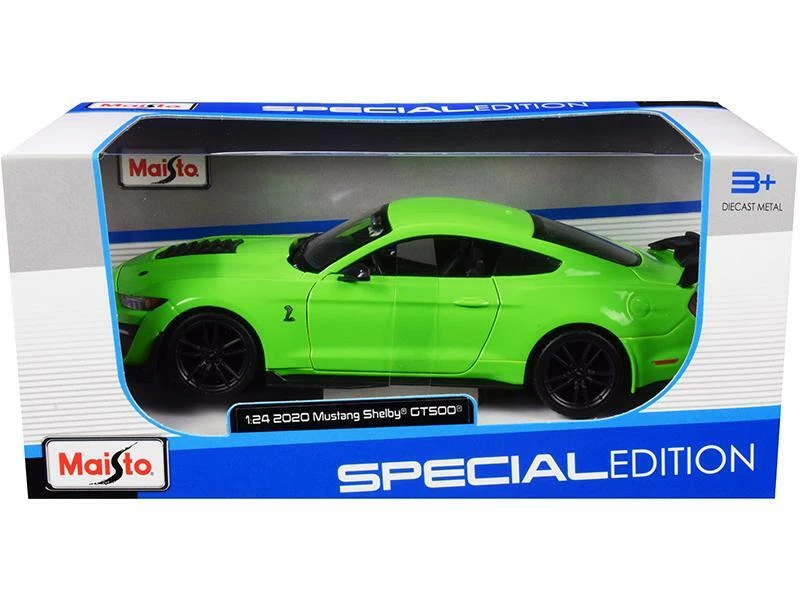 2020 Ford Mustang Shelby Gt500 Bright Green 1/24 Diecast Model Car Maisto 31532