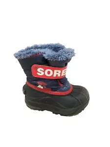 Sorel Kinder Snow Commander Stiefel rot blau Kleinkind Größe 8 ($) - Bild 1 von 7