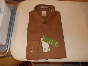 Joseph Abboud L/S Shirt Brown  Mens Size 15-1/2  34/35 -Made In Thailand - Picture 1 of 1
