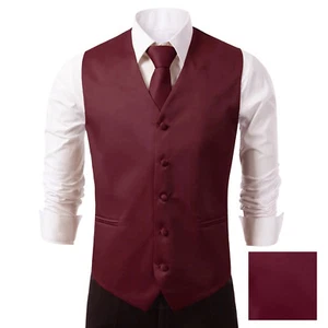 3Pcs SET Brand Q Formal Vest Tie Hankie Causal Formal Tuxedo Suit Waistcoat Coat - Picture 1 of 15