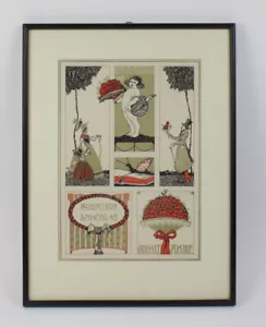 Original Jugendstil-Plakat gerahmt aus "Graphische Neuheiten" (351-5H103) - Bild 1 von 4