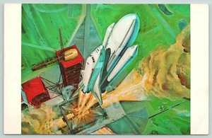 Kennedy Space Center Florida~NASA~Artist Concept~Space Shuttle Lift Off~1970s - Picture 1 of 2