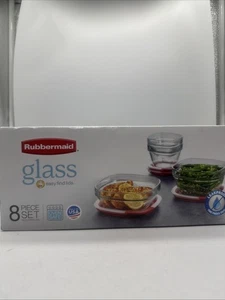 Rubbermaid Easy Find Coperchio Vetro Contenitore Alimenti Set 8pz Forno Microonde 1,5 4 Tazze - Foto 1 di 7