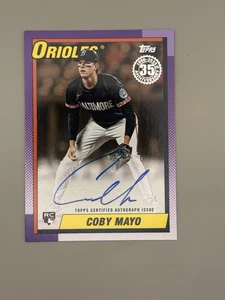 2025 Topps Coby Mayo 1990 35th Anniversary Autograph Auto Rookie Rc Gold /50 - Bild 1 von 2