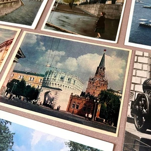 Lote de 7 postales soviéticas vintage de la URSS años 50-80 Sochi Moscú historia del Mar Negro - Imagen 1 de 7