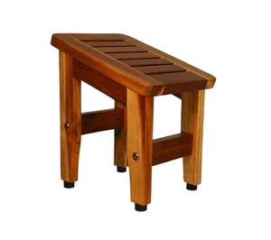 Foot Stool Waterproof Teak Wood Shower Bench Stool Seat Chair for Inside Show... - Picture 1 of 5