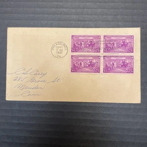 1937 FDC Philadelphia Penn PA Meriden CT Constitution Sesquicentennial 798 Block - Picture 1 of 2