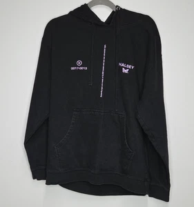 Halsey Hoodie schwarz 0017-0013 Schmetterling mit Augen Logo Grafik Pullover Gr. L gebraucht, in einwandfreiem Zustand - Bild 1 von 7