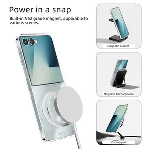 For Samsung Galaxy Z Flip7, Magnetic Hardened Anti-Scratch PC Clear Case Cover - Picture 1 of 7