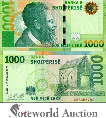 ALBANIA 1000 Leke 2019 P 78 UNC - Image 1 of 3